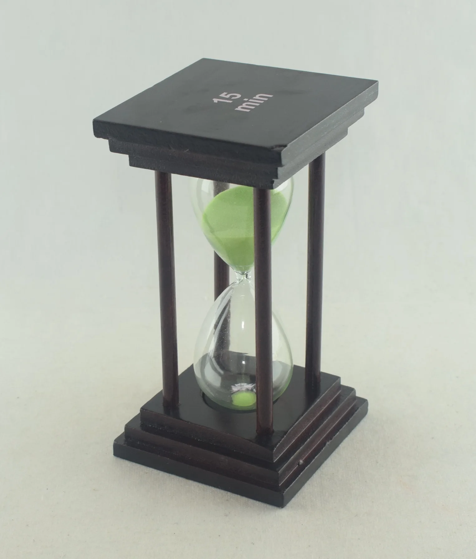 413V - Sablier en Verre Horloge De Sable 15 Minutes - Sablier Créatif pour décoration - Vert