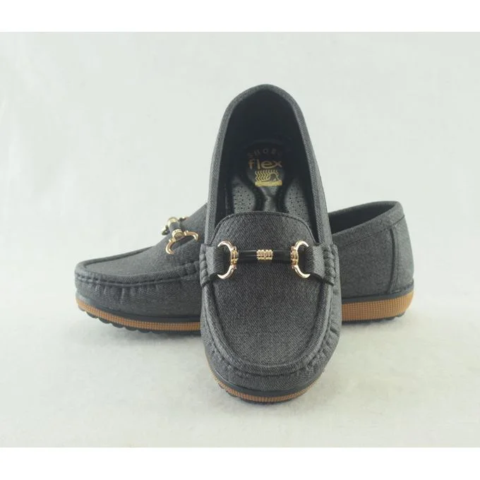 1054Mocassins pour femme tendance - Noir jeans