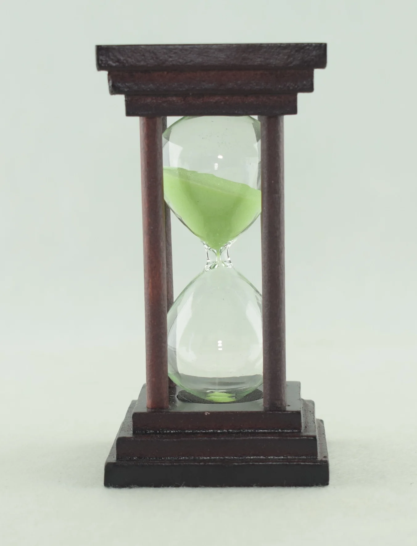 763 - Sablier en verre 5 minutes carré -Vert, poly valent - Vert