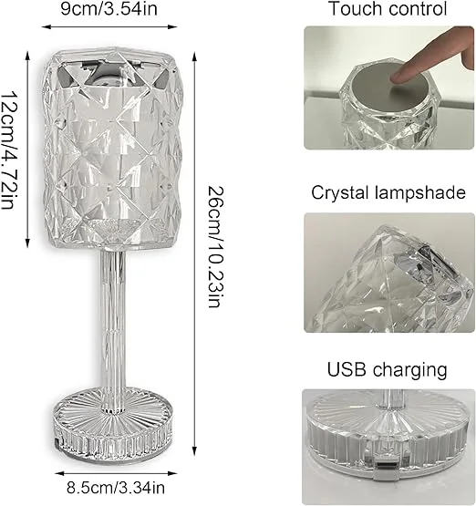 917 - Lampe de table en verre à couleur changeante et Bluetooth