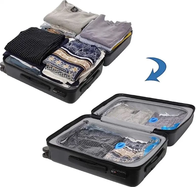 Lot de 8 Sac de Rangement sous vide pour Voyage avec Pompe