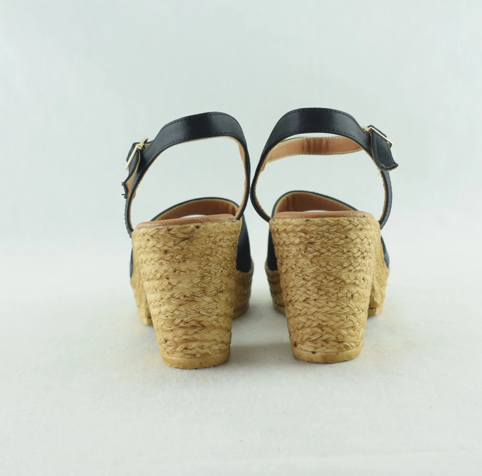 731-sandales femme a talon haut et plateforme Noir - Marron
