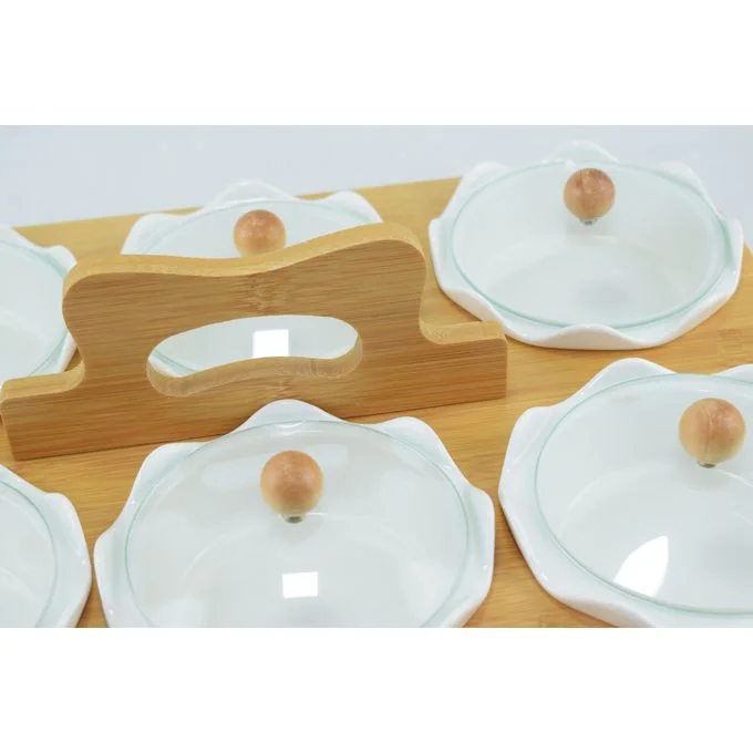 319 - 6 pots à épices, Boîte d'assaisonnement pour condiments en porcelaine - BC16-6