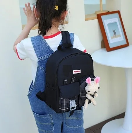 484N - Sac à dos pour enfant, cartable de maternelle, mignon ours - Noir