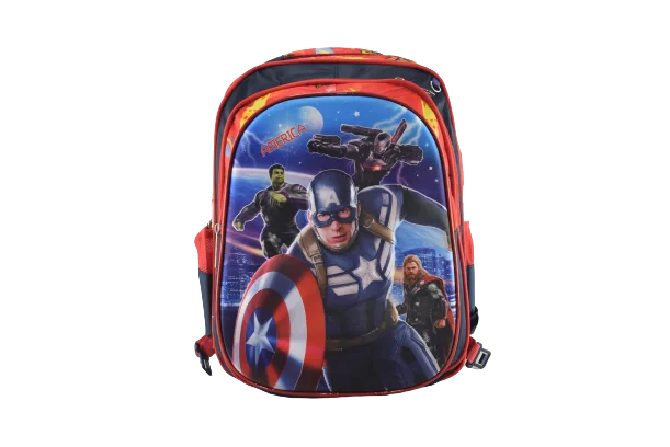 851 - Cartable scolaire à roulette 3 pièces CAPTAIN AMERICA
