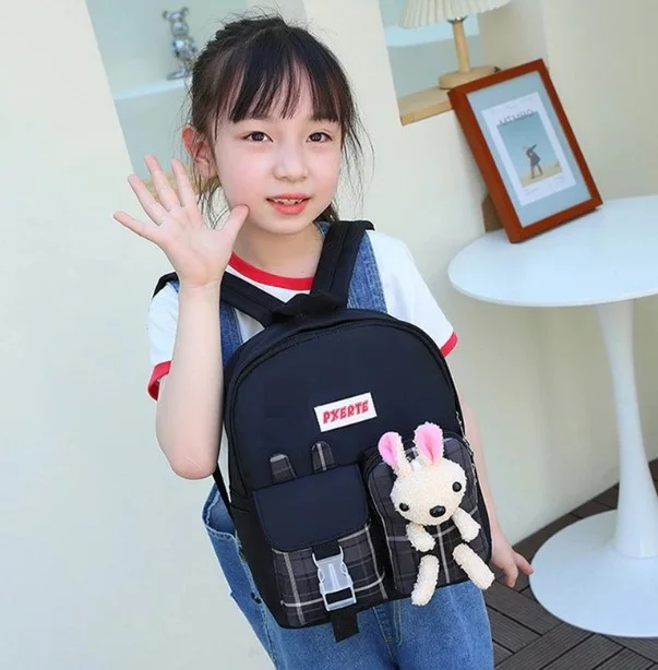 484N - Sac à dos pour enfant, cartable de maternelle, mignon ours - Noir
