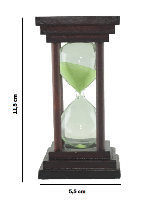 763 - Sablier en verre 5 minutes carré -Vert, poly valent - Vert