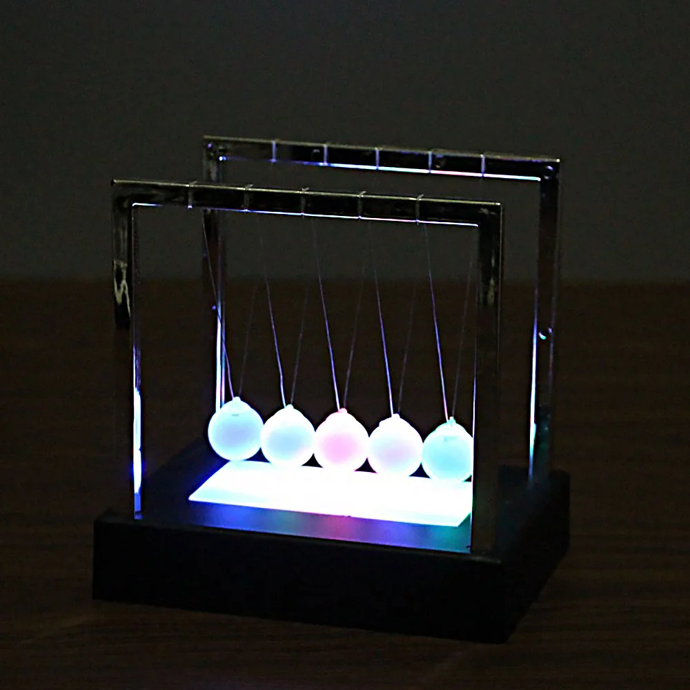 791G - pendule du berceau de Newton a LED - 15 cm
