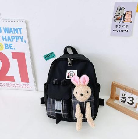484N - Sac à dos pour enfant, cartable de maternelle, mignon ours - Noir