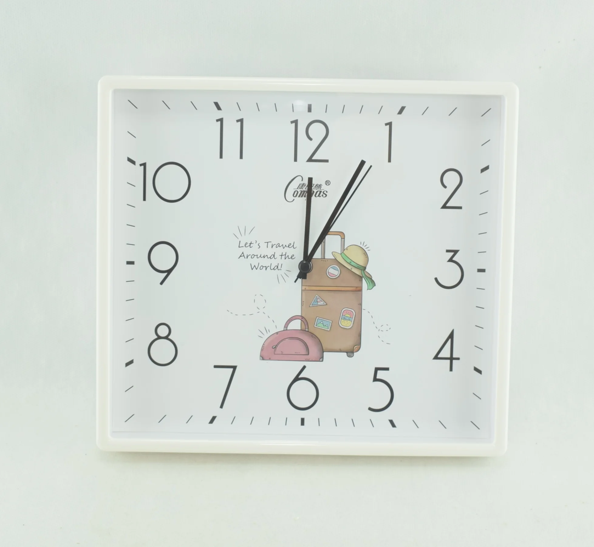 812 - Horloge murale carrée à quartz 2023-Blanc