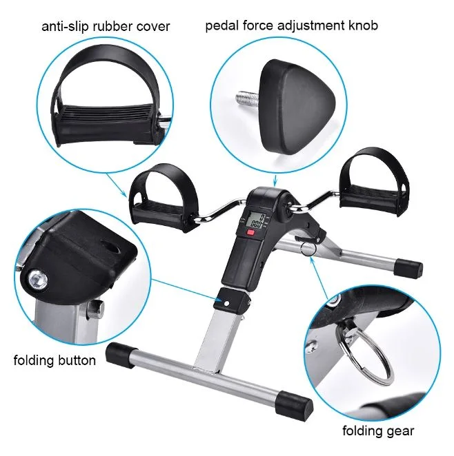 Mini vélo d'exercice à pédale Portable sous le bureau, Machine d'exercice de pied pour la rééducation des jambes en intérieur