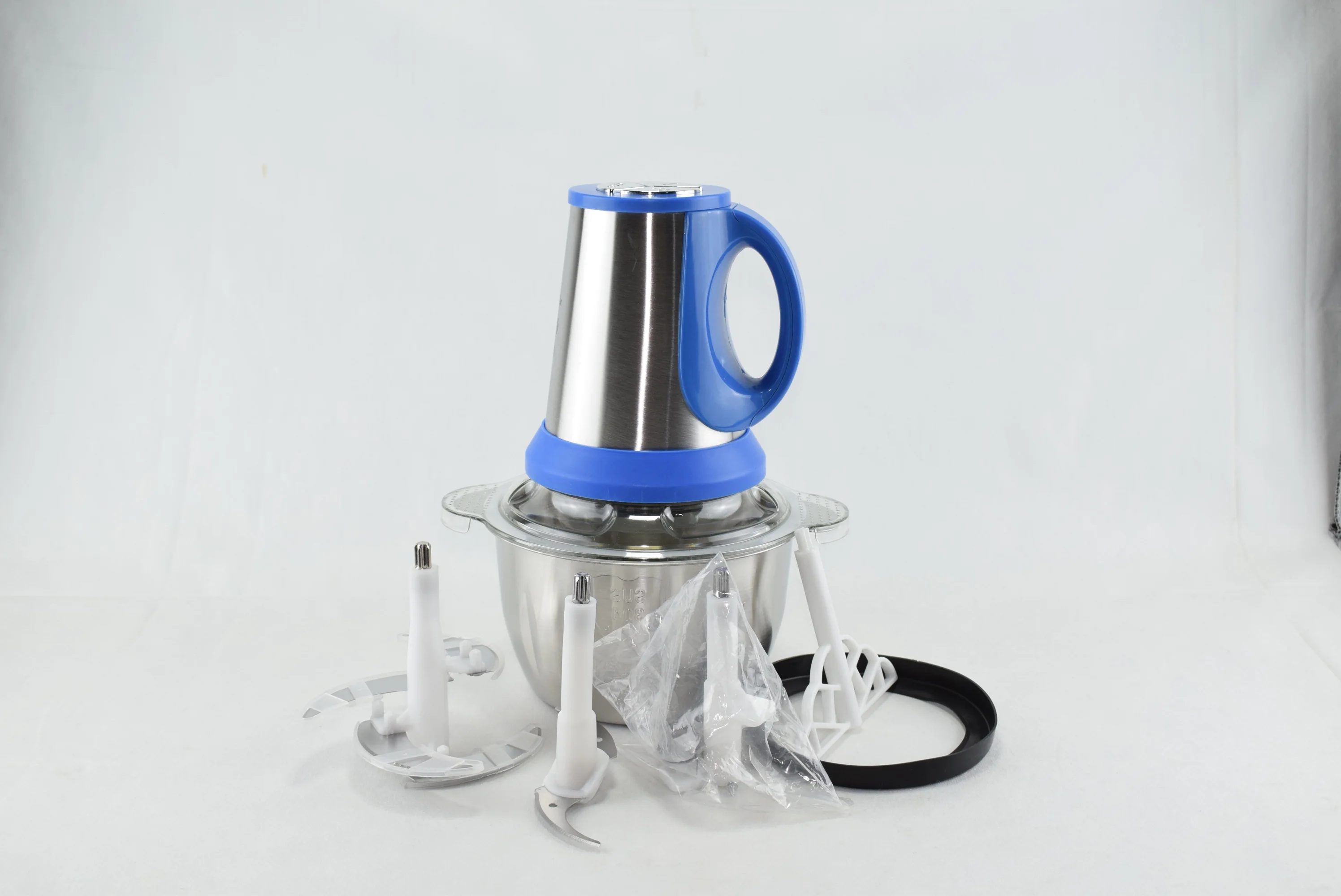 185 - Hachoir Électrique Bol en INOX 2L - 450W مفرمة كهربائية ستانلس ستيل وعاء 2 لتر - 450 وات