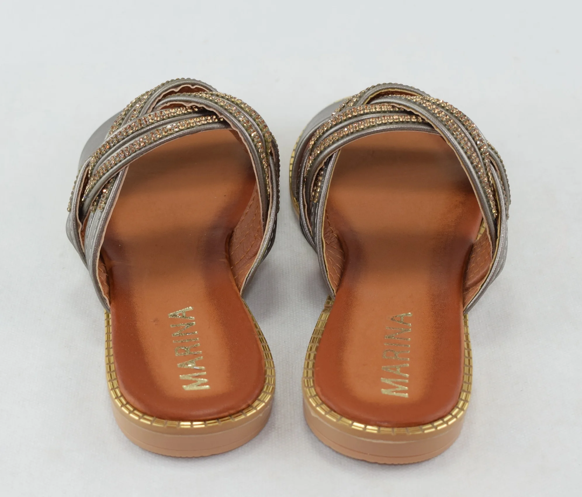 336-Sandale femme élégante  - gris argenté