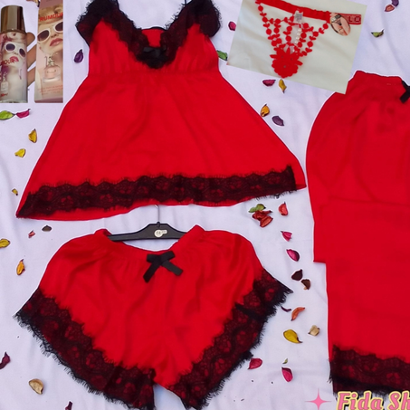 شوميز حرير مكون من 4 قطع+ ريحة هدية ليك 🎉🎁