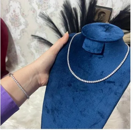 Pack Collier et bracelet  en pièrres de diamande avec boite luxueuse 🇫🇷