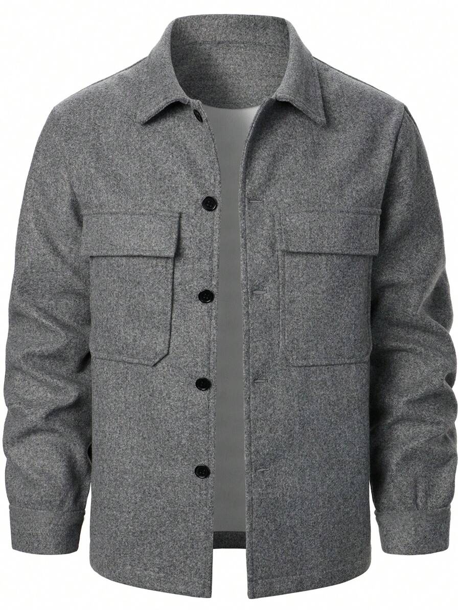 Manfinity Homme Homme Manteau poche à rabat à bouton