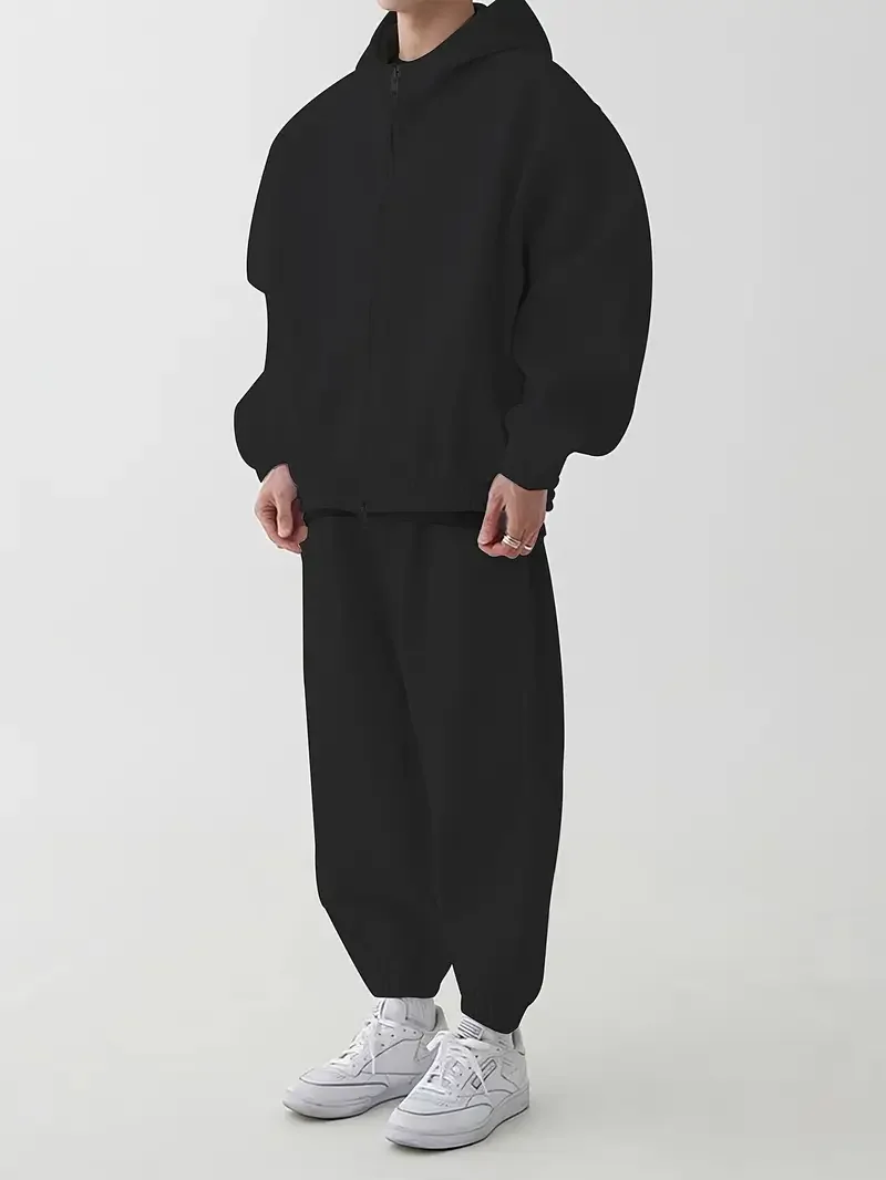 ART CLOTHES - Essentials - Sweat à capuche ultra oversize à fermeture éclair - Gris