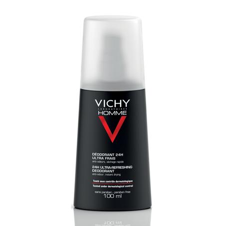 Vichy Homme Déodorant Vaporisateur Ultra-Frais 24H Peau Sensible | 100ml