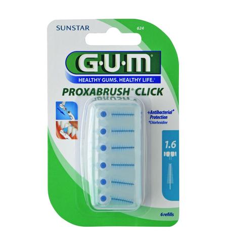 GUM PROXABRUSH RECHARGES X 6 1.6 MM REF 624