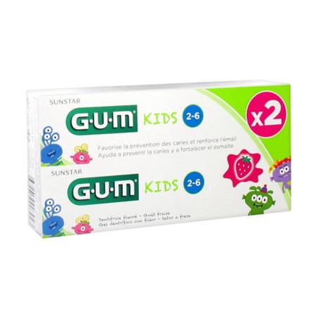 GUM DENTIFRICE KIDS 2-6 ANS LOT DE 2