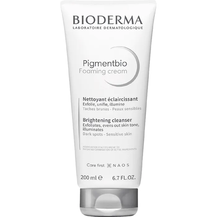 Bioderma PIGMENTBIO FOAMING CREAM - Nettoyant Eclaircissant Anti-Taches Brunes - Visage et Corps - Peaux Sensibles, 200m