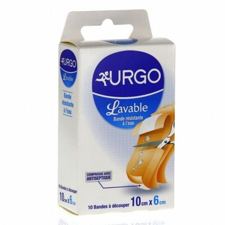 URGO LAVABLE 10 BANDES À DECOUPER 10CMX6CM