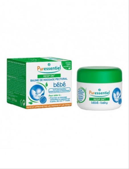 PURESSENTIEL BAUME DE MASSAGE PECTORAL BEBE POT 30ML