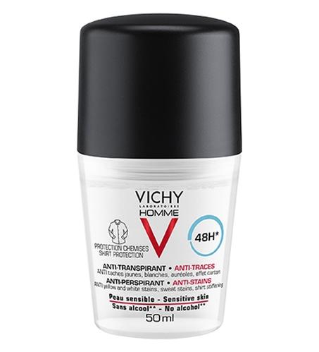 Vichy Homme Déodorant Bille Anti-Traces 48H peau sensible 50ml