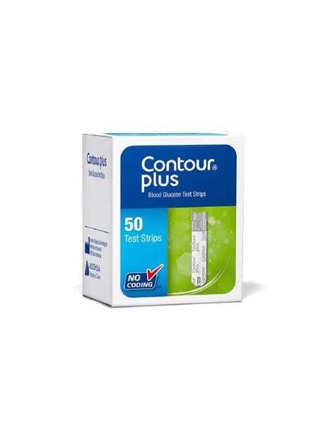 Bandelettes de test de glycémie Contour PLUS pour lecteur de glycémie (x50)