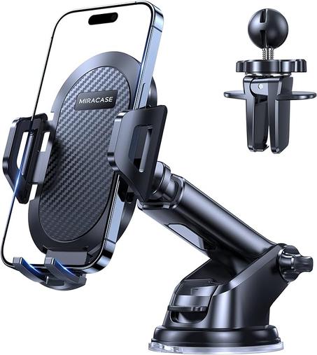 حامل موبايل للسيارة ميراكايس عالمي للسيارة يثبت على لوحة العدادات متوافق مع جميع الهواتف الذكية