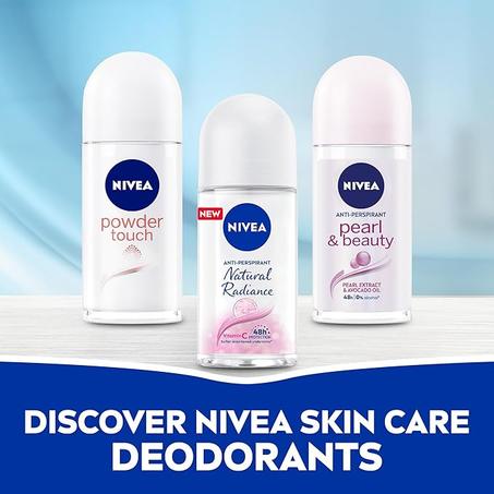 مضاد التعرق بكرة دوارة برائحة ناتشورال فيرنس من نيفيا للنساء، 3 قطع