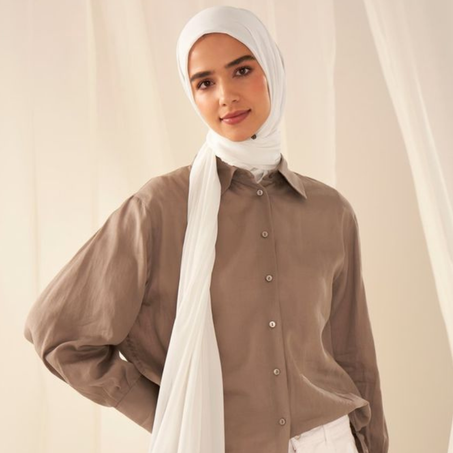 Foulard chiffon de soie  "soft white"