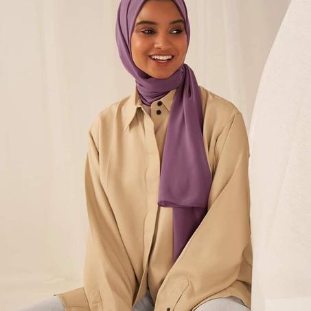 Foulard chiffon de soie " violette"