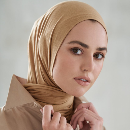 Foulard coton " caramel "