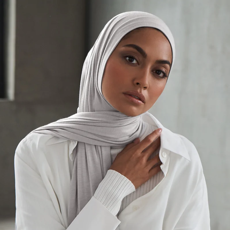 Foulard coton "gris pale"