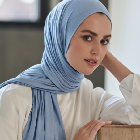 Foulard coton "bleu ciel"