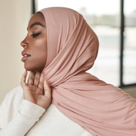 Foulard coton "rose blush"