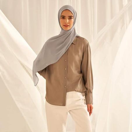 Foulard chiffon de soie "light Grey"