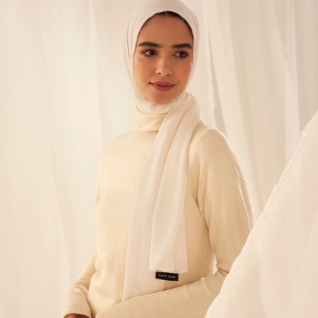 Foulard chiffon de soie " light vanilla "