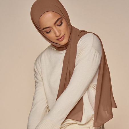 Foulard chiffon de soie  "Mocha"