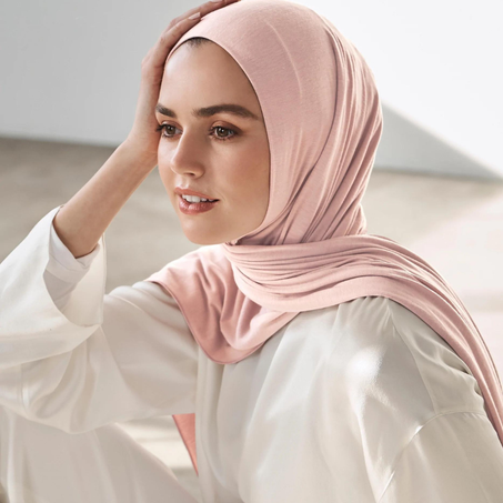 Foulard coton "soft pink"