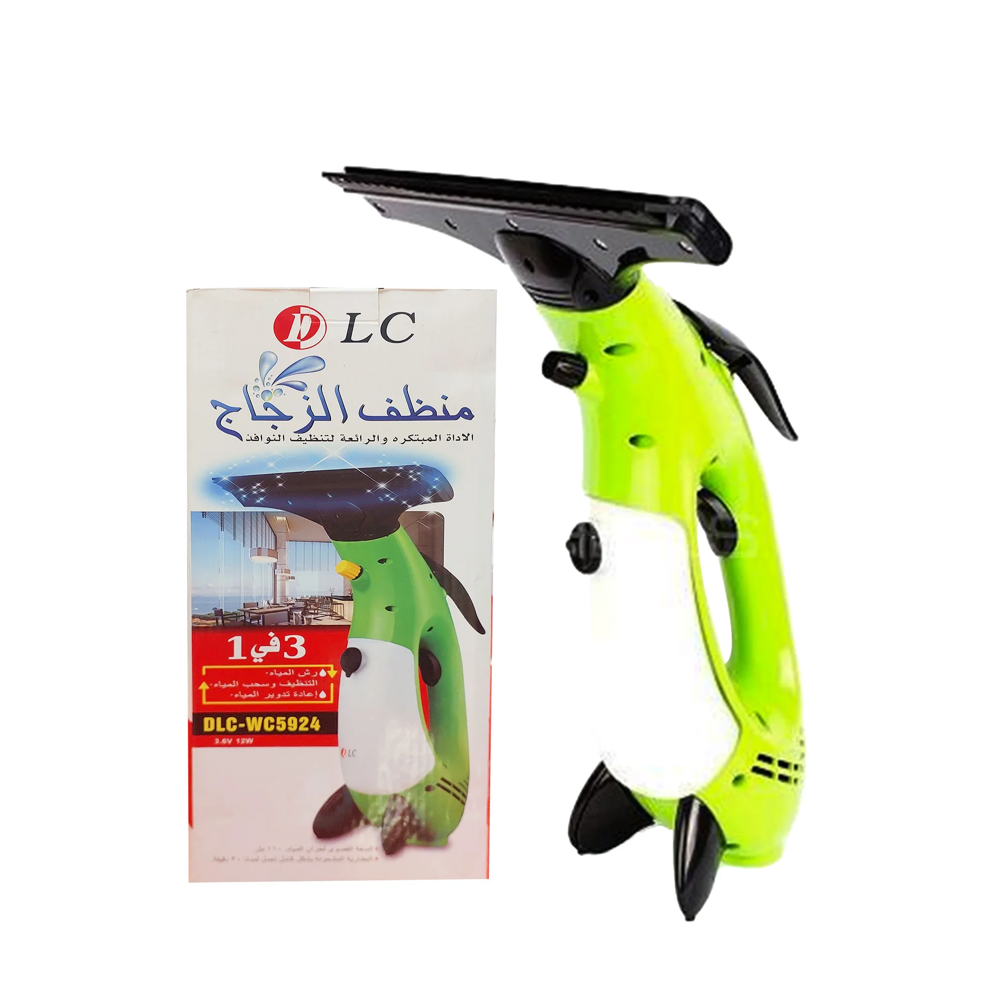 عرض عصا تنظيف ريشية + منظف الزجاج لاسلكية محمولة للنوافذ مع خزان مياه بضمان عامين