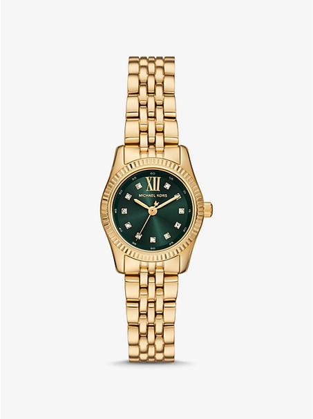 Michael Kors Petite Lexington Pavé Gold-Tone Watch