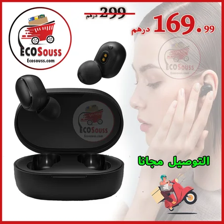 سماعات بلوتوث سوداء للشباب | XIAOMI Redmi Earbuds True Wireless