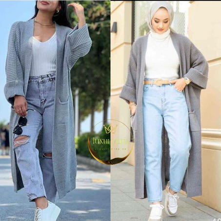 CARDIGAN LAINE LONG (TAILLE STANDARD)