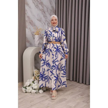 robe palme avec ceinture