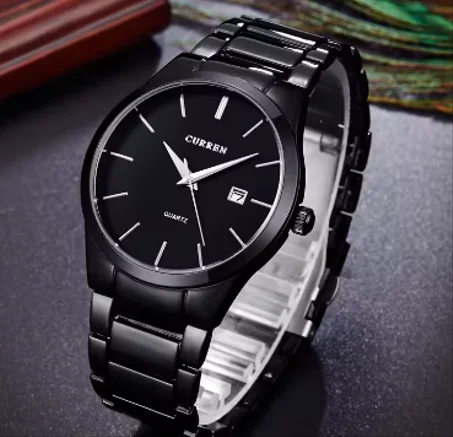 Curren-ساعة كوارتز للرجال ، ماركة فاخرة ، ساعة فولاذية كاملة ، تاريخ ، موضة ، رجال أعمال