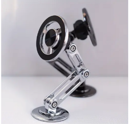 حامل جوال مغناطيسي قوي للسيارة – تصميم ثلاثي الطي ودوران 360 درجة للوحة القيادة