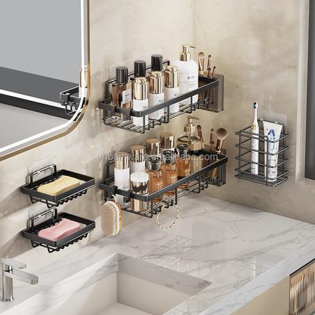 مجموعة رفوف تخزين الحمام