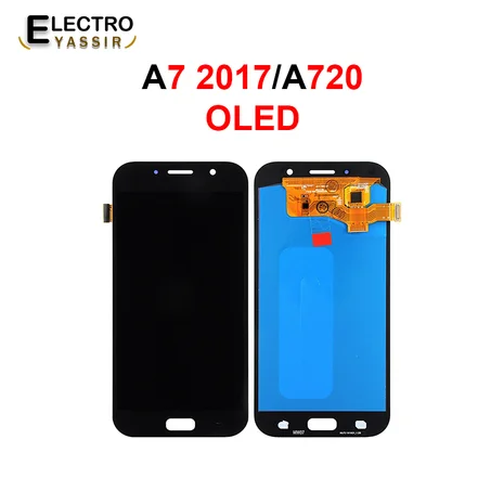 LCD SAMSUNG A7 2017 A720 BLACK+GOLD+SILVER (+LOGO) OLED SM-A725F